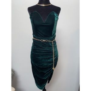 Emerald Green Velvet Dress